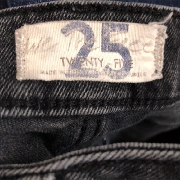 Free People 25 Black Denim Skinny Straight Jeans 25 - Picture 7 of 10